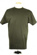 #2300 mens short sleeve cotton pocket t shirt - right hand double layer pad, forest green